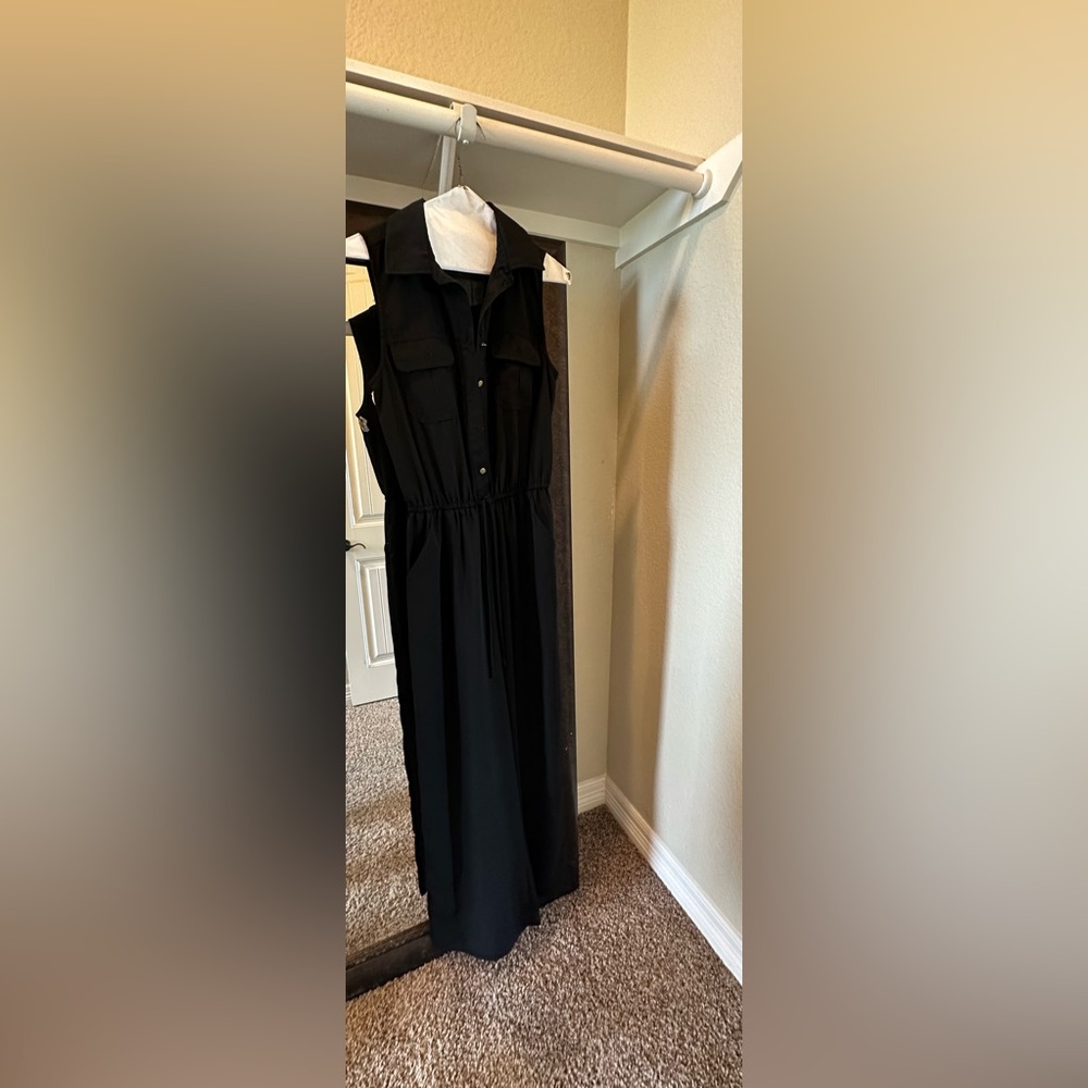 Black jumpsuit flared leg